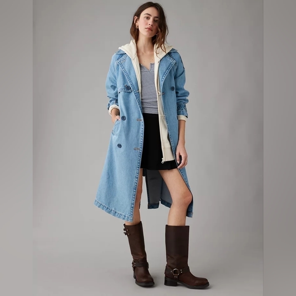American Eagle Denim Trench Coat NWT